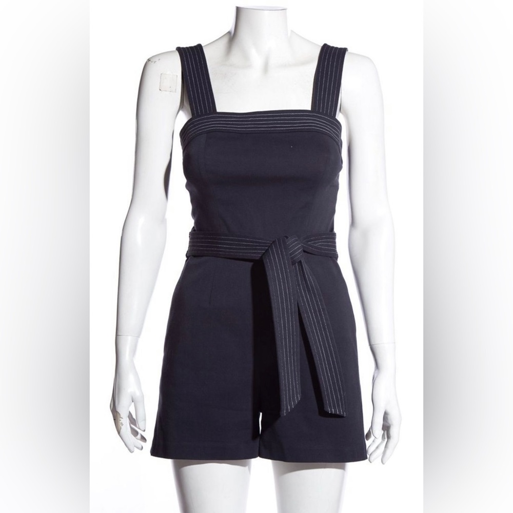 INTERMIX BIANCA NAVY SLEEVELESS TIE ROMPER 4